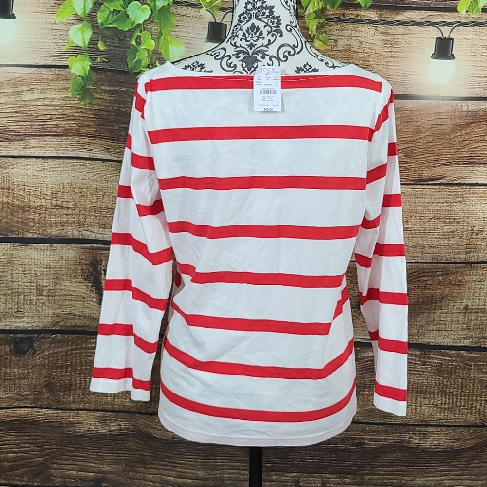 J. Crew Re-Imagined Striped Boatneck Long Sleeve Tee - Small - Picture 7 of 11